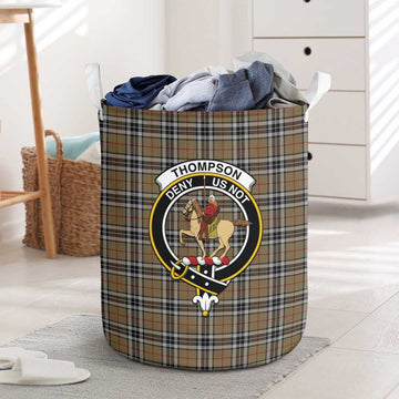 Thompson Society Camel Tartan Laundry Basket with Family Crest