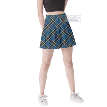 Tartan Vibes Clothing Thompson Society Dress Blue Tartan Women's Plated Mini Skirt