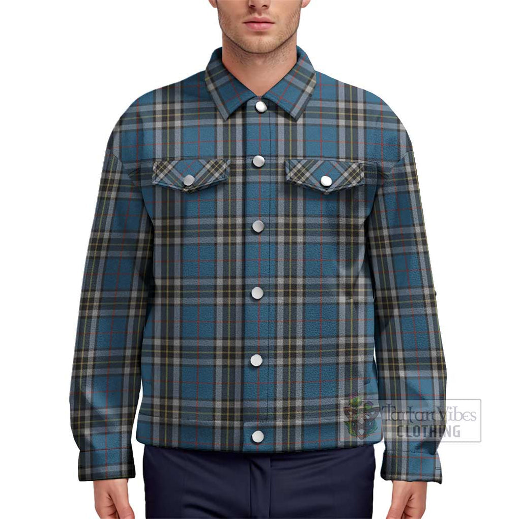 Thompson Society Dress Blue Tartan Unisex Lapel Cotton Jacket Unisex - Tartan Vibes Clothing