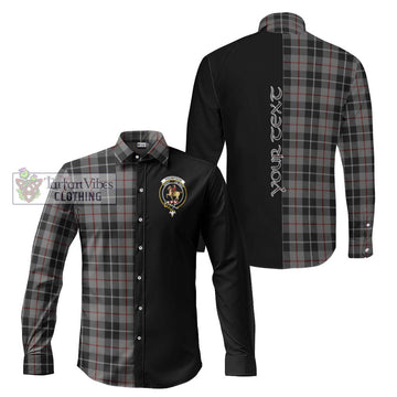 Thompson Society Grey Tartan Long Sleeve Button Shirt with Family Crest and Half Of Me Style Men's Shirt S - Tartanvibesclothing Shop