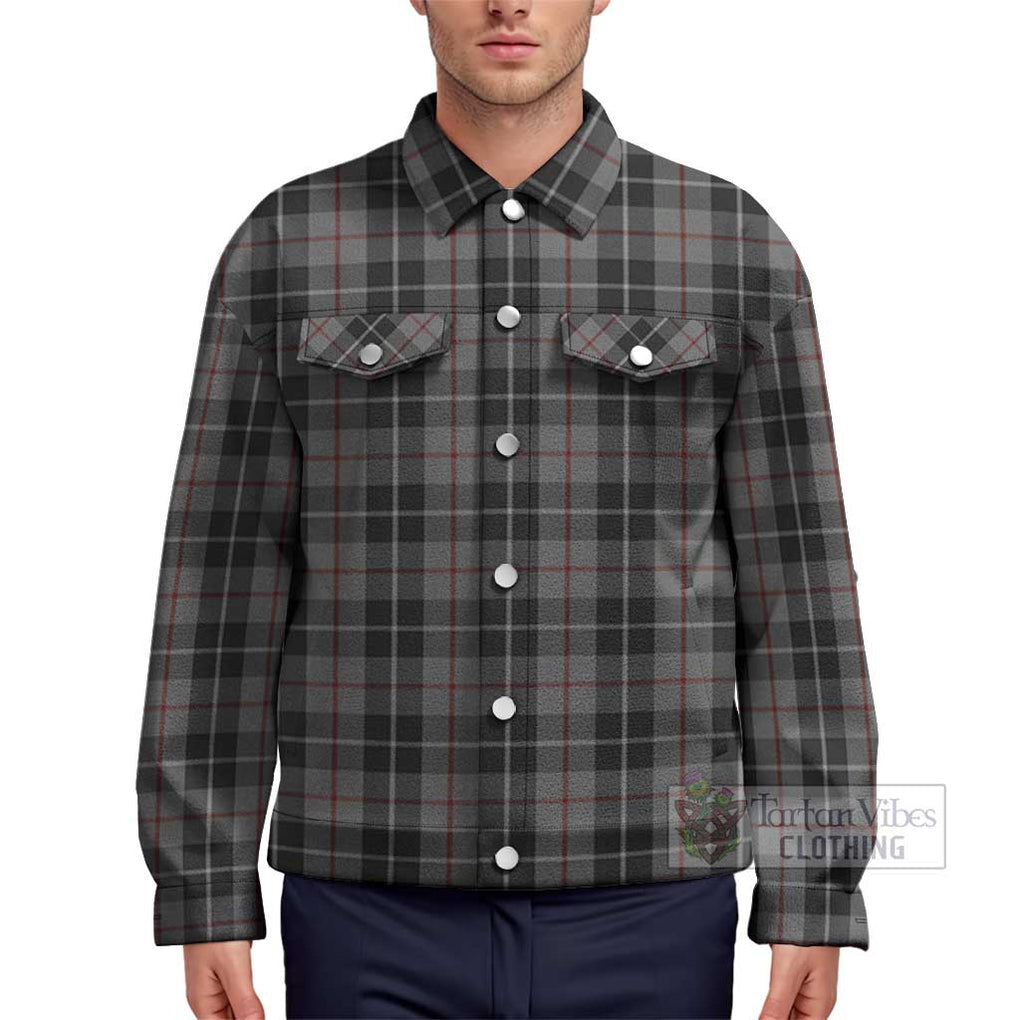 Thompson Society Grey Tartan Unisex Lapel Cotton Jacket Unisex - Tartan Vibes Clothing