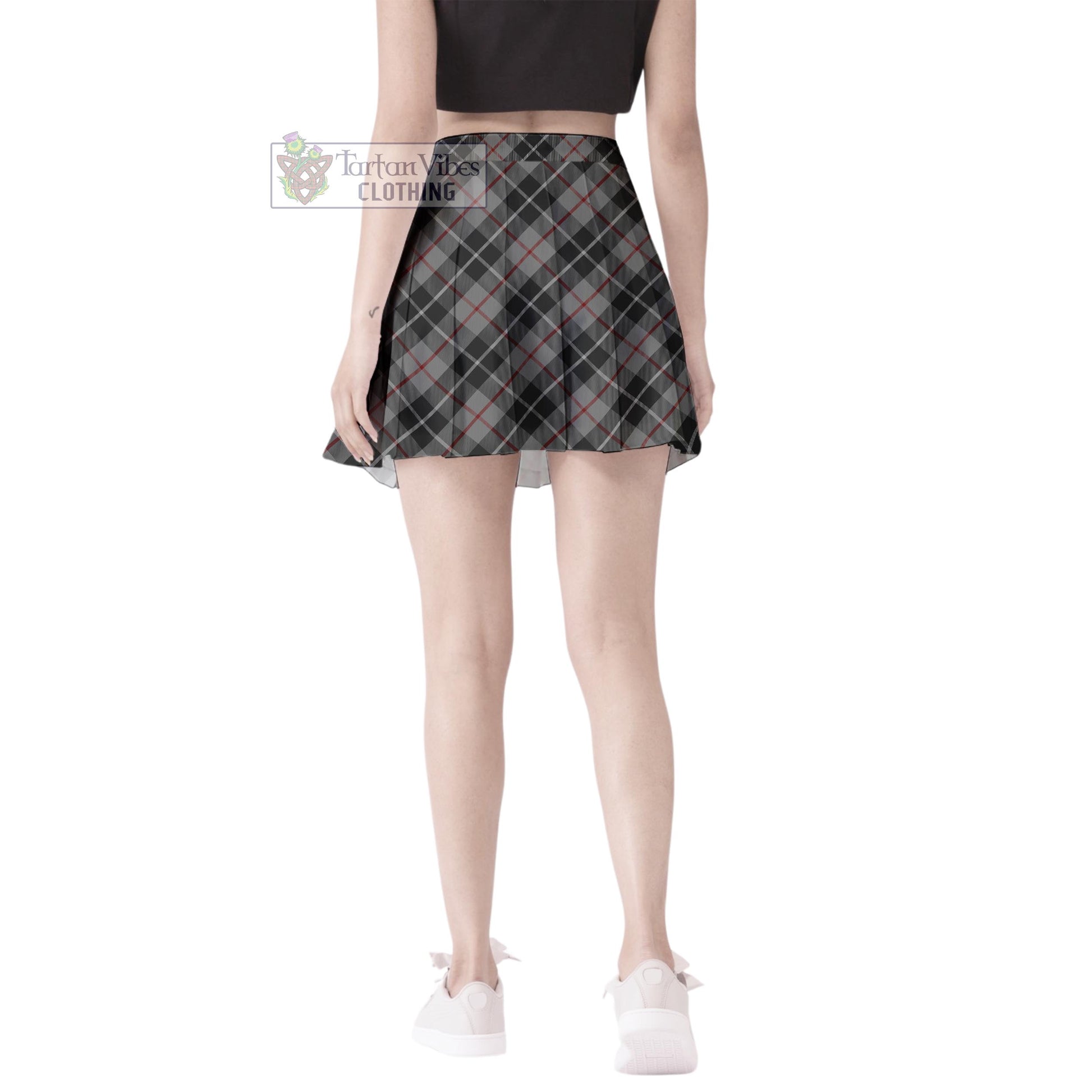 Tartan Vibes Clothing Thompson Society Grey Tartan Women's Plated Mini Skirt