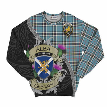 Tartan Vibes Clothing Thompson (Thomson) Tartan Family Crest Sweatshirt Lion Rampant Royal Thistle Shield Celtic Inspired