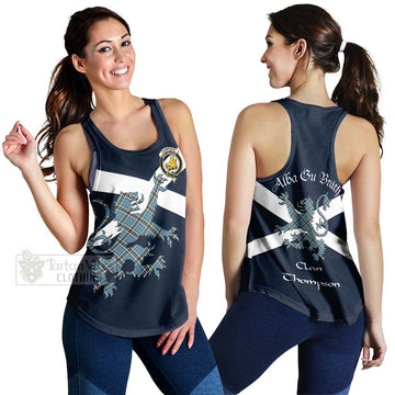 Tartan Vibes Clothing Thompson (Thomson) Tartan Lion Rampant Women's Racerback Tanks – Proudly Display Your Heritage with Alba Gu Brath and Clan Name