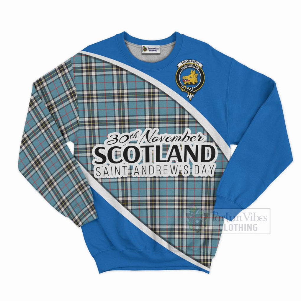 Tartan Vibes Clothing Thompson (Thomson) Family Crest Tartan Sweatshirt Celebrate Saint Andrew's Day in Style