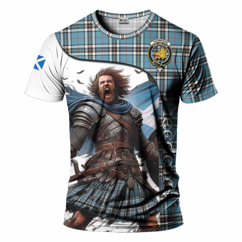 Thompson (Thomson) Crest Tartan T-Shirt Inspired by the Freedom of Scottish Warrior