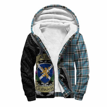 Tartan Vibes Clothing Thompson (Thomson) Tartan Family Crest Sherpa Hoodie Lion Rampant Royal Thistle Shield Celtic Inspired
