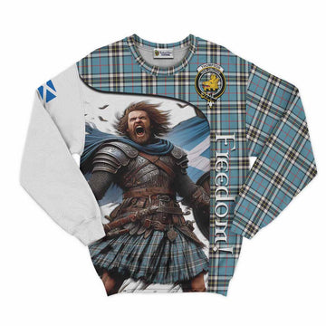 Tartan Vibes Clothing Thompson (Thomson) Crest Tartan Sweatshirt Inspired by the Freedom of Scottish Warrior