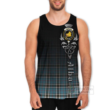 Tartan Vibes Clothing Thompson (Thomson) Tartan Men's Tank Top Featuring Alba Gu Brath Family Crest Celtic Inspired