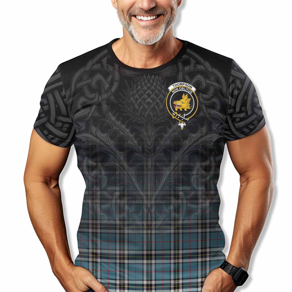 Thompson (Thomson) Tartan T-Shirt with Family Crest Celtic Thistle Vibes Kid's Shirt - Tartan Vibes Clothing