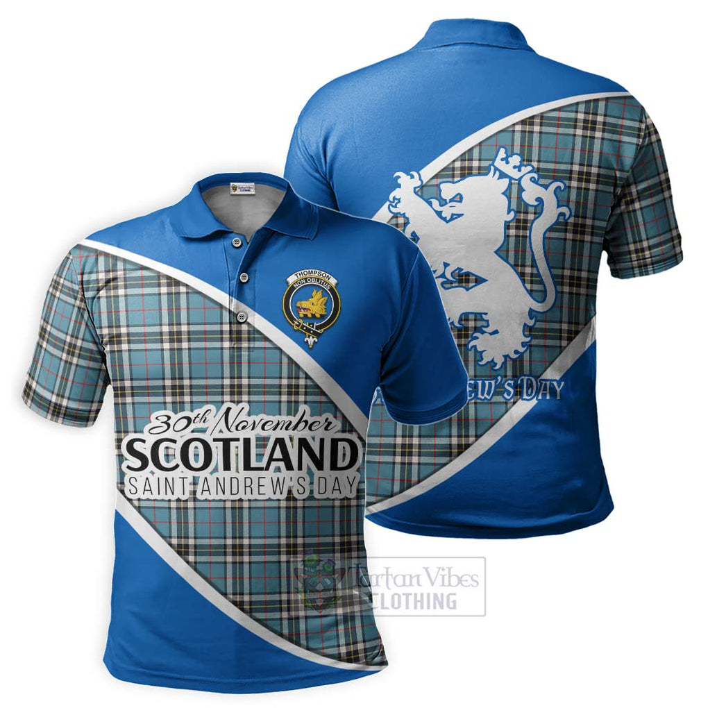 Tartan Vibes Clothing Thompson (Thomson) Family Crest Tartan Polo Shirt Celebrate Saint Andrew's Day in Style