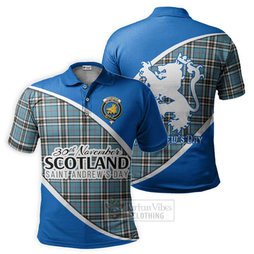 Tartan Vibes Clothing Thompson (Thomson) Family Crest Tartan Polo Shirt Celebrate Saint Andrew's Day in Style