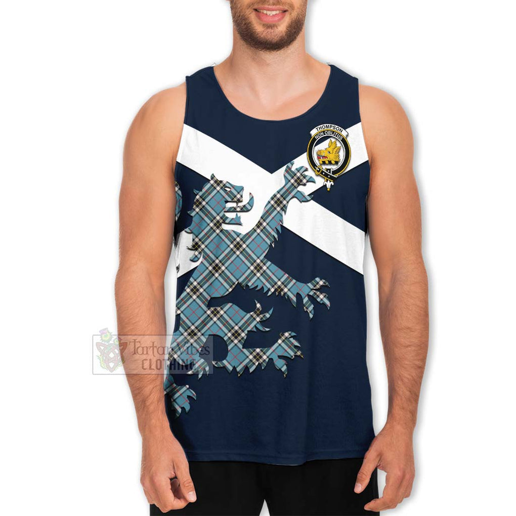 Tartan Vibes Clothing Thompson (Thomson) Tartan Lion Rampant Men's Tank Top – Proudly Display Your Heritage with Alba Gu Brath and Clan Name