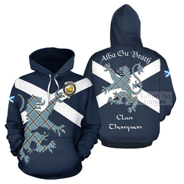 Tartan Vibes Clothing Thompson (Thomson) Tartan Lion Rampant Hoodie – Proudly Display Your Heritage with Alba Gu Brath and Clan Name
