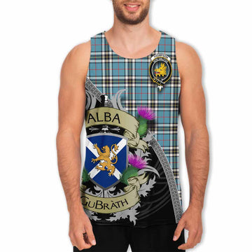 Tartan Vibes Clothing Thompson (Thomson) Tartan Family Crest Men's Tank Top Lion Rampant Royal Thistle Shield Celtic Inspired