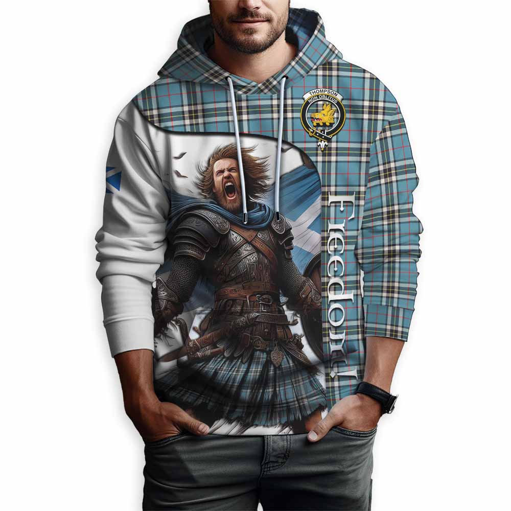 Tartan Vibes Clothing Thompson (Thomson) Crest Tartan Hoodie Inspired by the Freedom of Scottish Warrior
