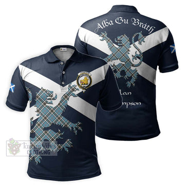 Tartan Vibes Clothing Thompson (Thomson) Tartan Lion Rampant Polo Shirt – Proudly Display Your Heritage with Alba Gu Brath and Clan Name