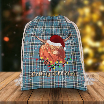 Tartan Vibes Clothing Thompson (Thomson) Tartan Christmas Santa's Bag with Highland Cow