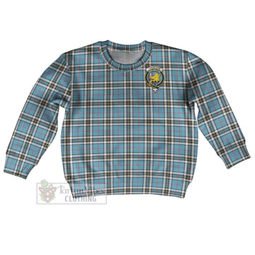 Tartan Vibes Clothing Thompson (Thomson) Tartan Kid Ugly Sweater with Family Crest