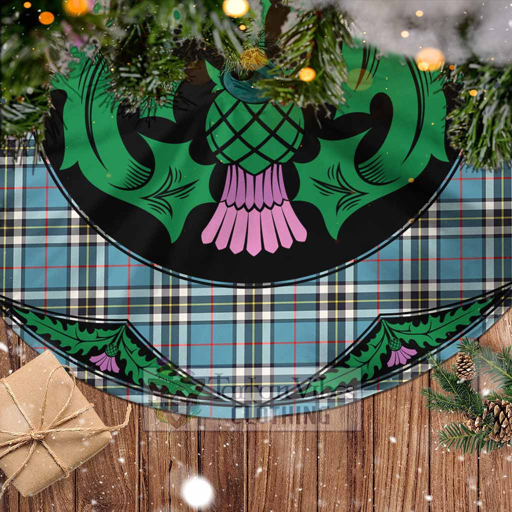Tartan Vibes Clothing Thompson (Thomson) Tartan Christmas Tree Skirt Scottish Thistle Style