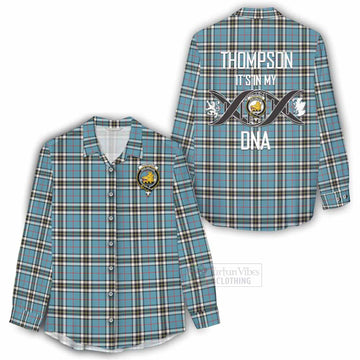 Tartan Vibes Clothing Thompson (Thomson) Tartan Women's Casual Shirt with Family Crest DNA In Me Style