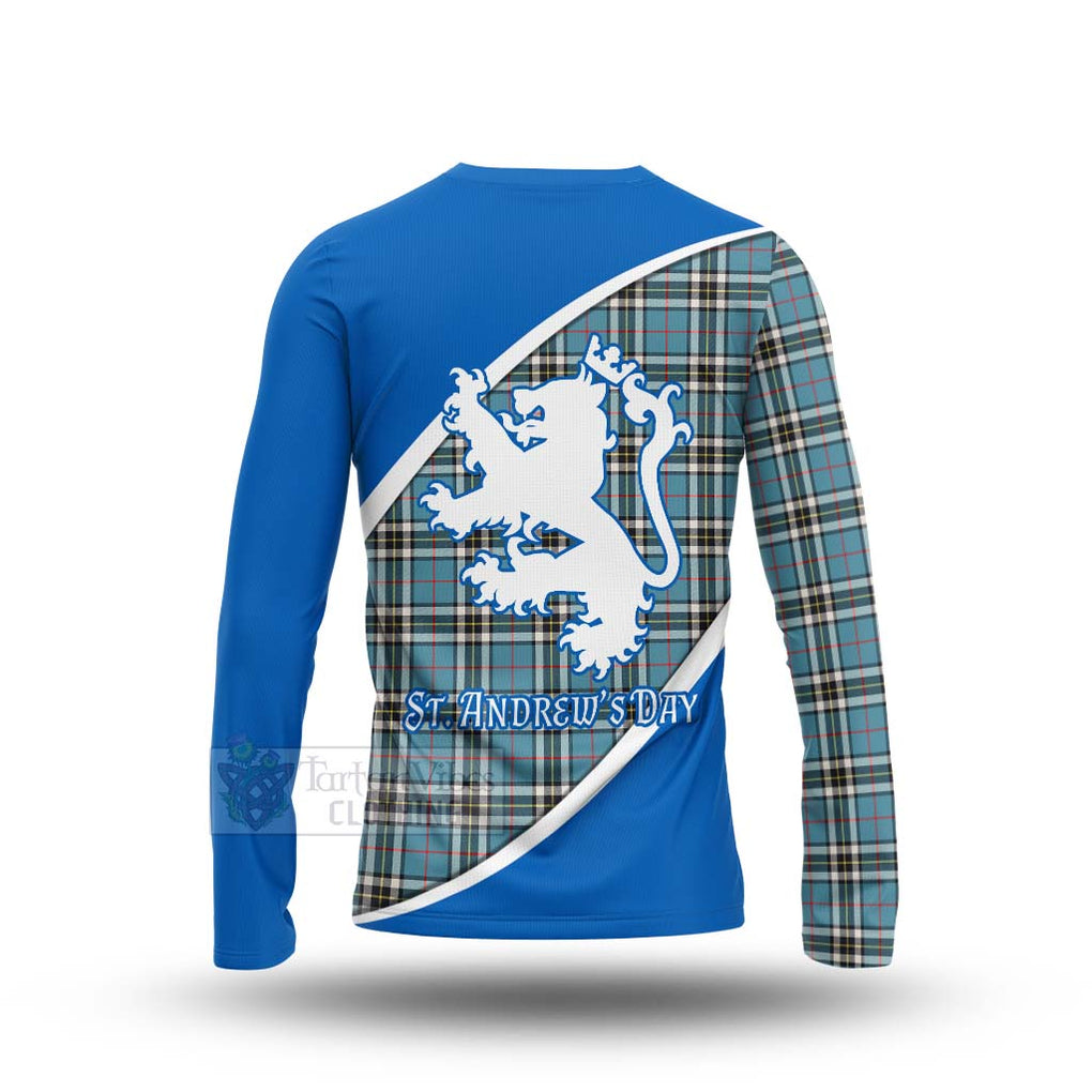 Tartan Vibes Clothing Thompson (Thomson) Family Crest Tartan Long Sleeve T-Shirt Celebrate Saint Andrew's Day in Style