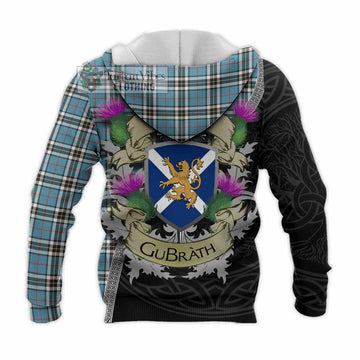 Tartan Vibes Clothing Thompson (Thomson) Tartan Family Crest Knitted Hoodie Lion Rampant Royal Thistle Shield Celtic Inspired