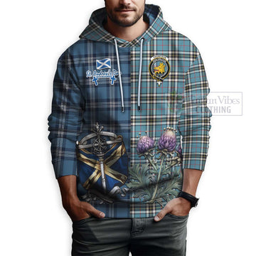 Tartan Vibes Clothing Thompson (Thomson) Tartan Hoodie Happy St. Andrew's Day Half Tartan Style