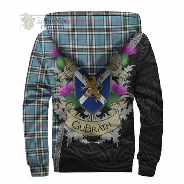 Tartan Vibes Clothing Thompson (Thomson) Tartan Family Crest Sherpa Hoodie Lion Rampant Royal Thistle Shield Celtic Inspired