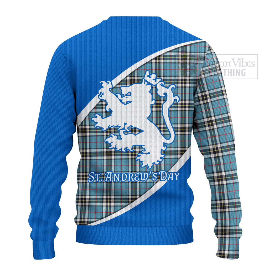 Tartan Vibes Clothing Thompson (Thomson) Family Crest Tartan Knitted Sweater Celebrate Saint Andrew's Day in Style