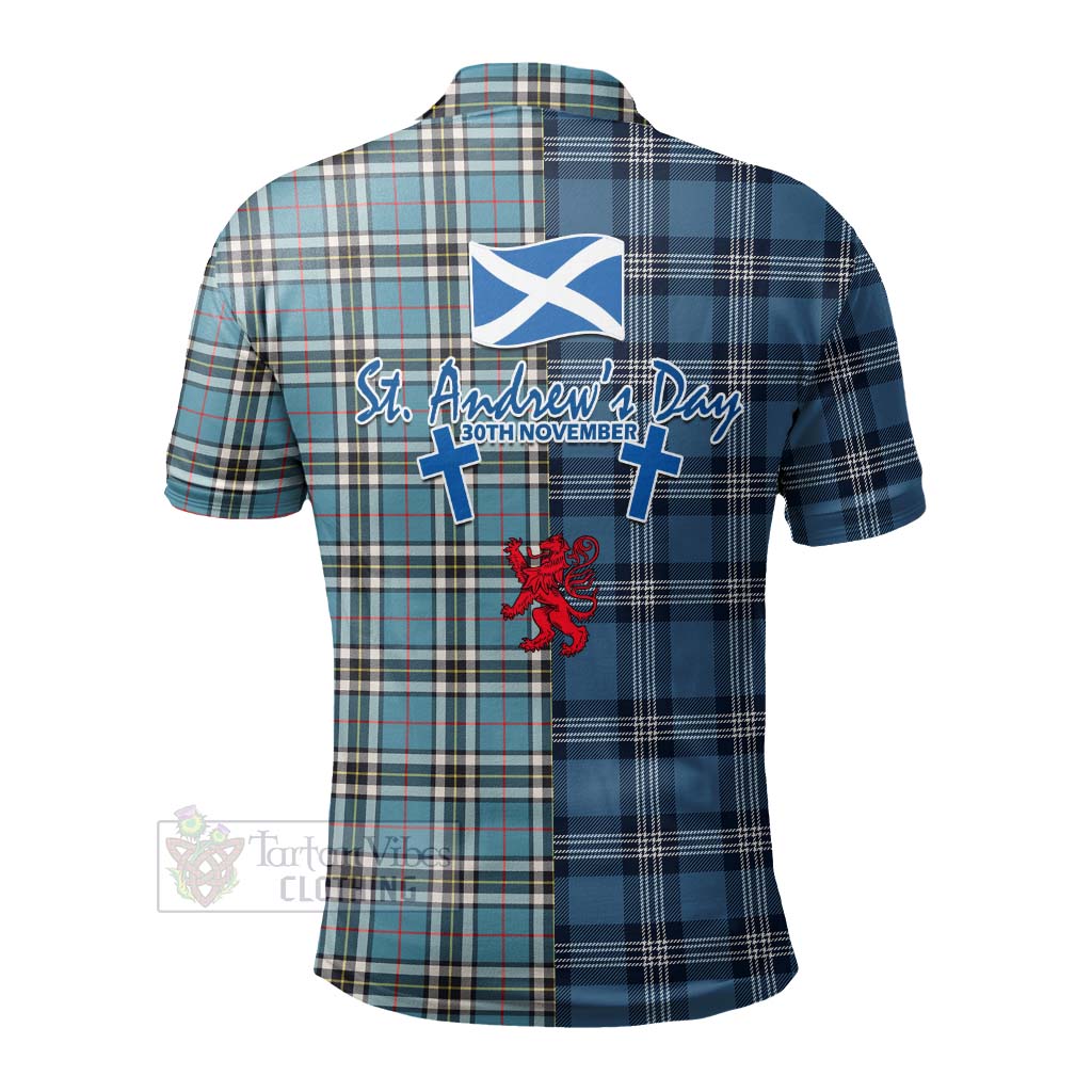 Tartan Vibes Clothing Thompson (Thomson) Tartan Polo Shirt Happy St. Andrew's Day Half Tartan Style