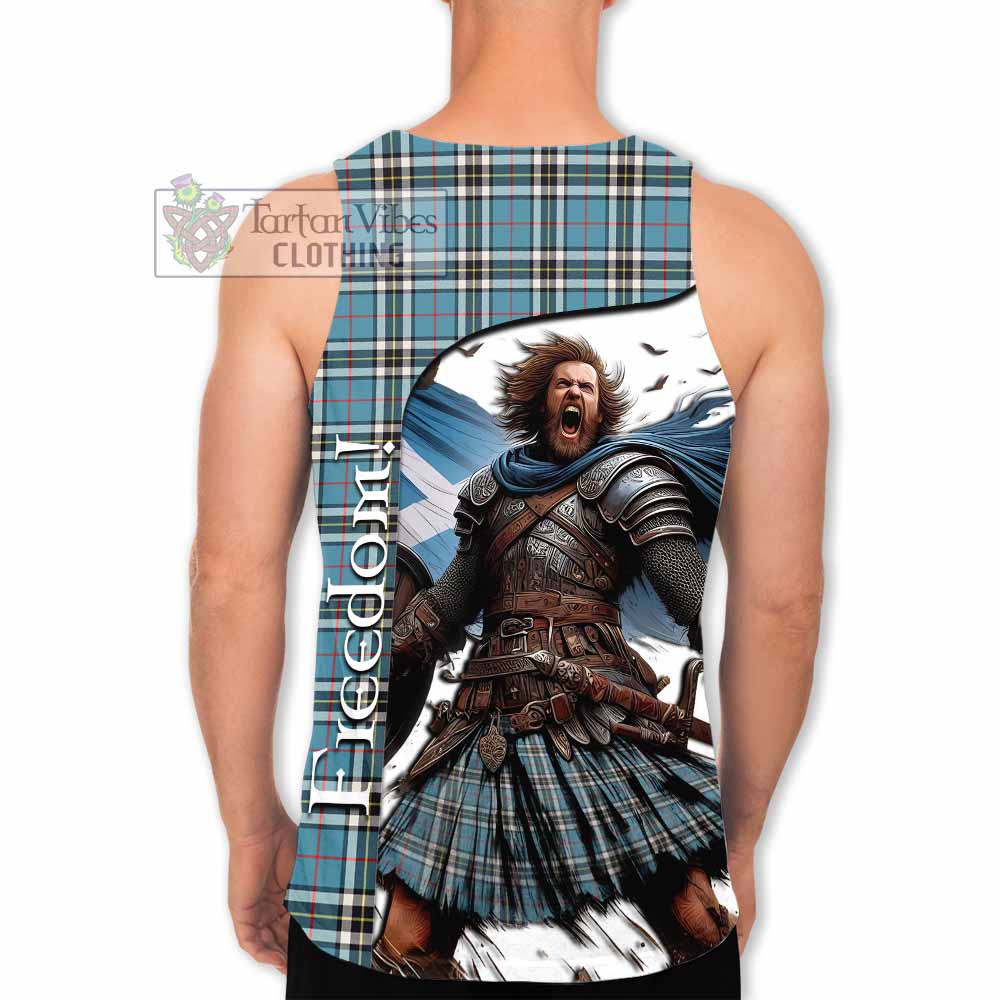 Tartan Vibes Clothing Thompson (Thomson) Crest Tartan Men's Tank Top Inspired by the Freedom of Scottish Warrior