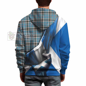 Tartan Vibes Clothing Thompson (Thomson) Tartan Hoodie with Family Crest Scotland Patriotic Style