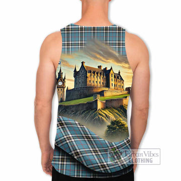 Tartan Vibes Clothing Thompson (Thomson) Tartan Family Crest Men's Tank Top with Scottish Ancient Castle Style