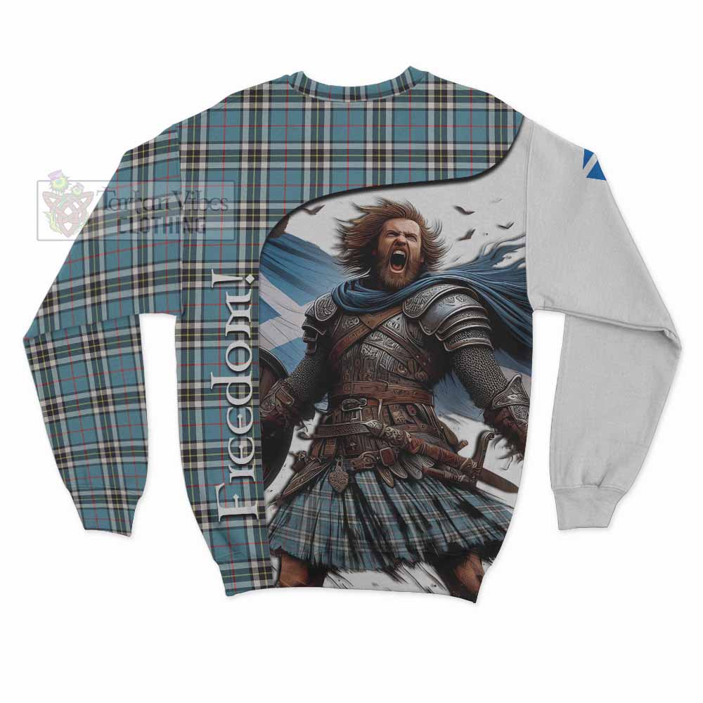 Tartan Vibes Clothing Thompson (Thomson) Crest Tartan Sweatshirt Inspired by the Freedom of Scottish Warrior