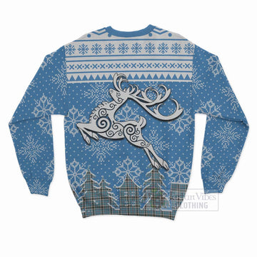 Tartan Vibes Clothing Thompson (Thomson) Clan Christmas Sweatshirt Celtic Reindeer Style