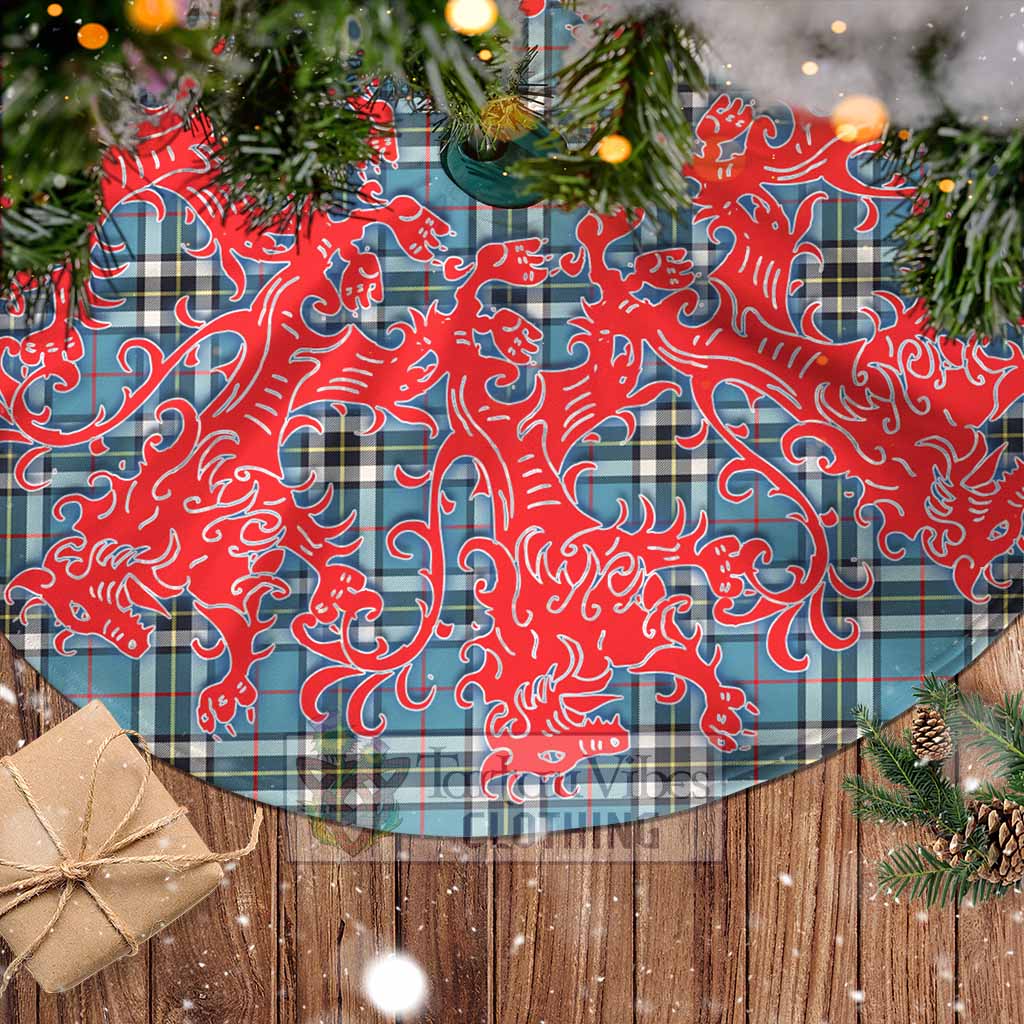 Tartan Vibes Clothing Thompson (Thomson) Tartan Christmas Tree Skirt Lion Rampant Style