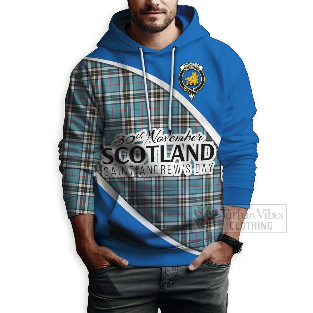 Tartan Vibes Clothing Thompson (Thomson) Family Crest Tartan Hoodie Celebrate Saint Andrew's Day in Style