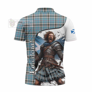 Tartan Vibes Clothing Thompson (Thomson) Crest Tartan Zipper Polo Shirt Inspired by the Freedom of Scottish Warrior