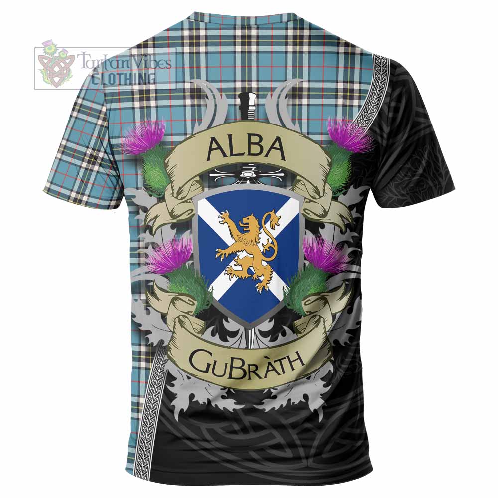 Tartan Vibes Clothing Thompson (Thomson) Tartan Family Crest T-Shirt Lion Rampant Royal Thistle Shield Celtic Inspired