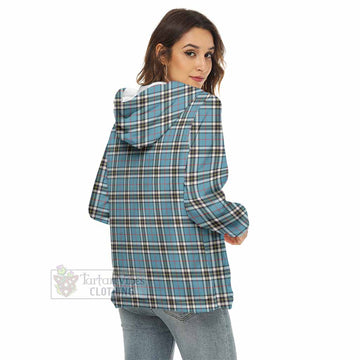 Tartan Vibes Clothing Thompson (Thomson) Tartan Women's Borg  Half Zip Fleece Hoodie