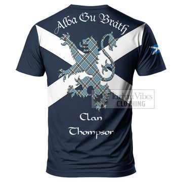 Tartan Vibes Clothing Thompson (Thomson) Tartan Lion Rampant T-Shirt – Proudly Display Your Heritage with Alba Gu Brath and Clan Name