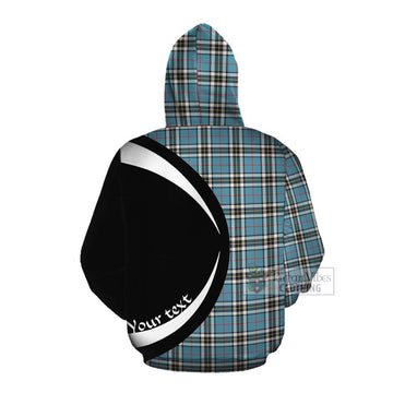 Tartan Vibes Clothing Thompson (Thomson) Tartan Cotton Hoodie with Family Crest Circle Style
