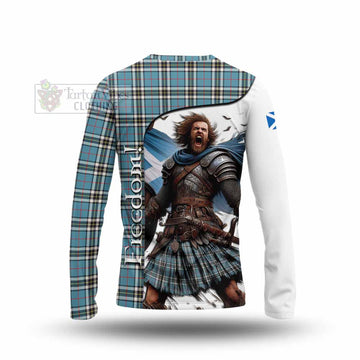 Tartan Vibes Clothing Thompson (Thomson) Crest Tartan Long Sleeve T-Shirt Inspired by the Freedom of Scottish Warrior