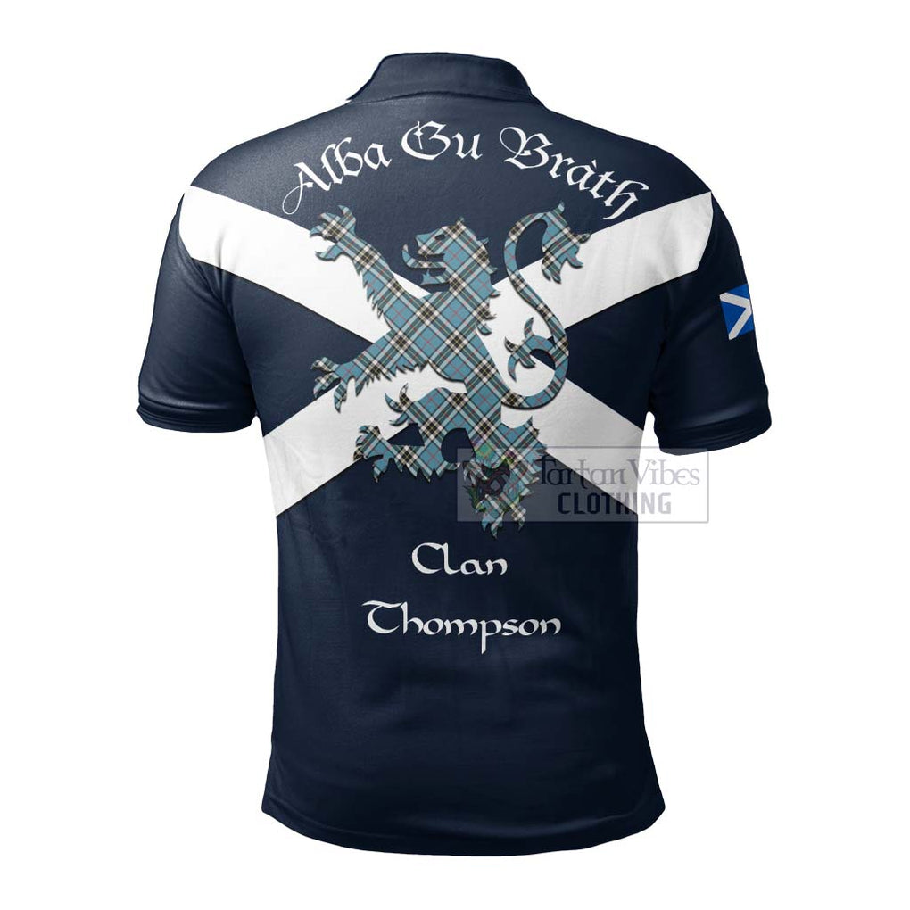 Tartan Vibes Clothing Thompson (Thomson) Tartan Lion Rampant Polo Shirt – Proudly Display Your Heritage with Alba Gu Brath and Clan Name