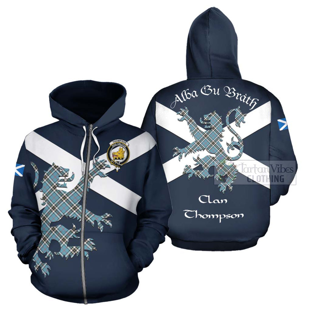 Tartan Vibes Clothing Thompson (Thomson) Tartan Lion Rampant Hoodie – Proudly Display Your Heritage with Alba Gu Brath and Clan Name