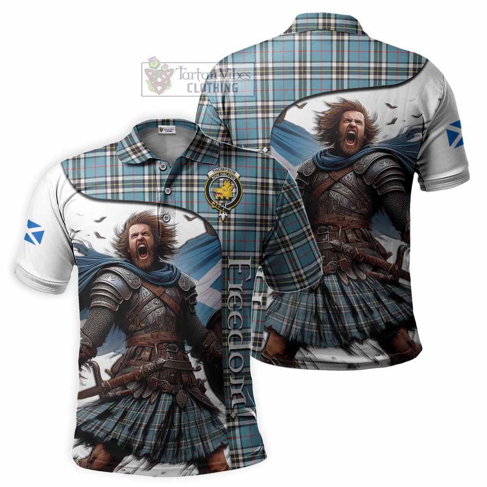 Tartan Vibes Clothing Thompson (Thomson) Crest Tartan Polo Shirt Inspired by the Freedom of Scottish Warrior