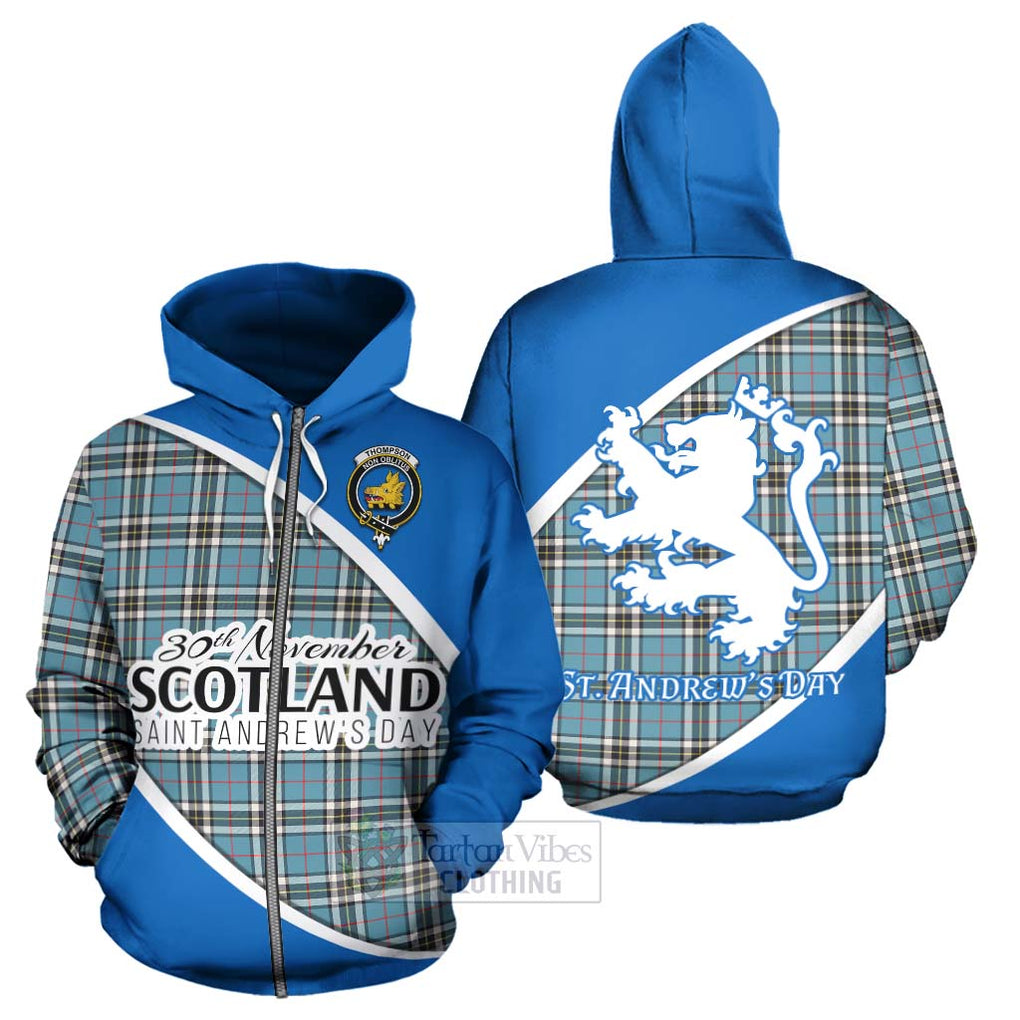 Tartan Vibes Clothing Thompson (Thomson) Family Crest Tartan Hoodie Celebrate Saint Andrew's Day in Style
