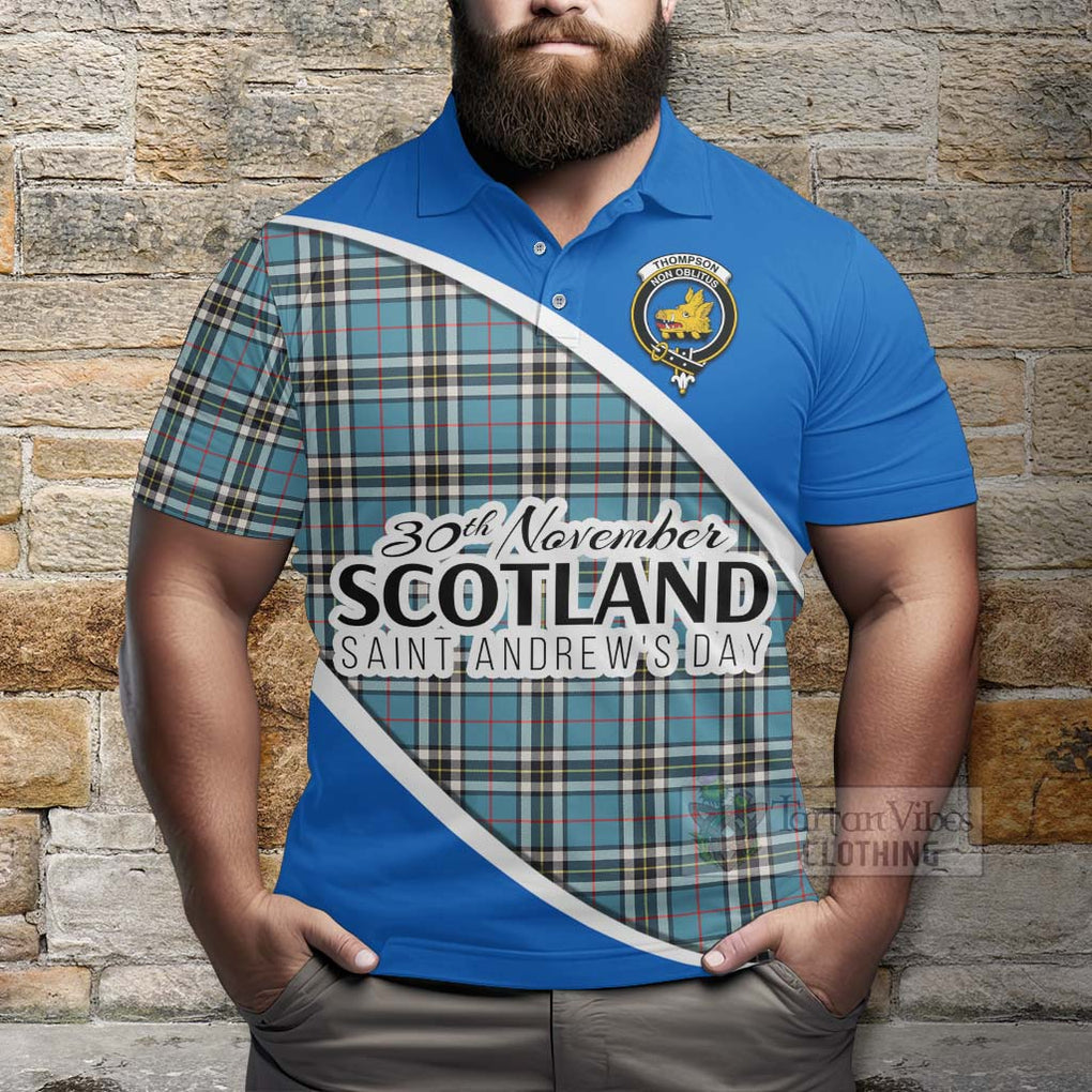 Tartan Vibes Clothing Thompson (Thomson) Family Crest Tartan Polo Shirt Celebrate Saint Andrew's Day in Style