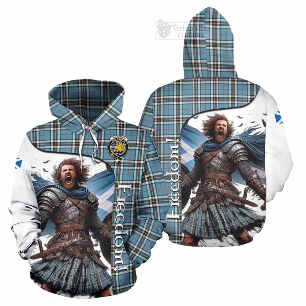Tartan Vibes Clothing Thompson (Thomson) Crest Tartan Hoodie Inspired by the Freedom of Scottish Warrior